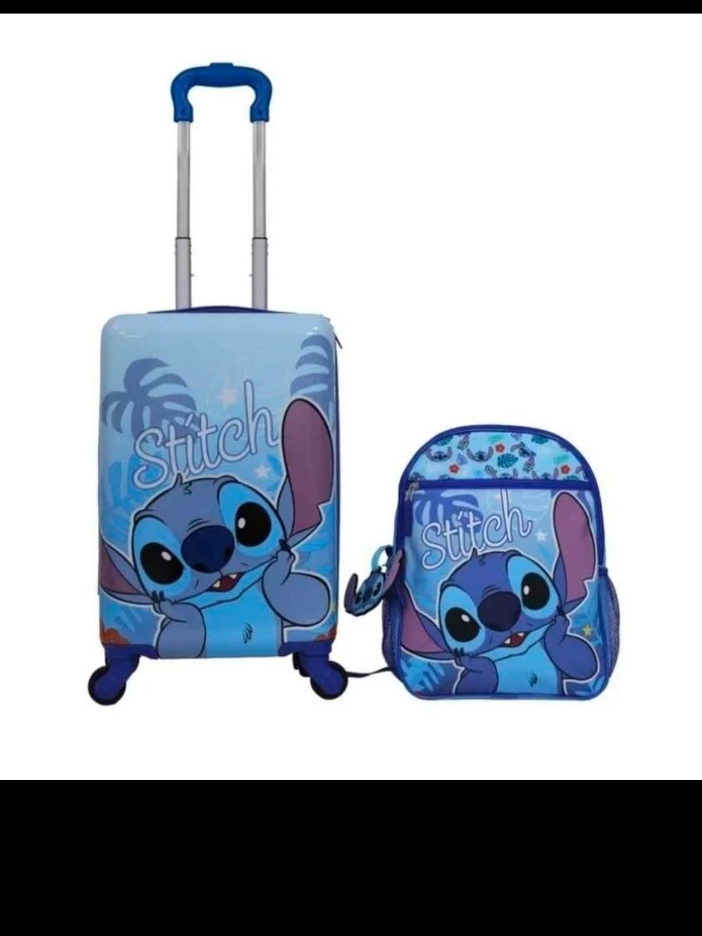 Disney Stitch Light Blue and Navy Kids Travel Set
